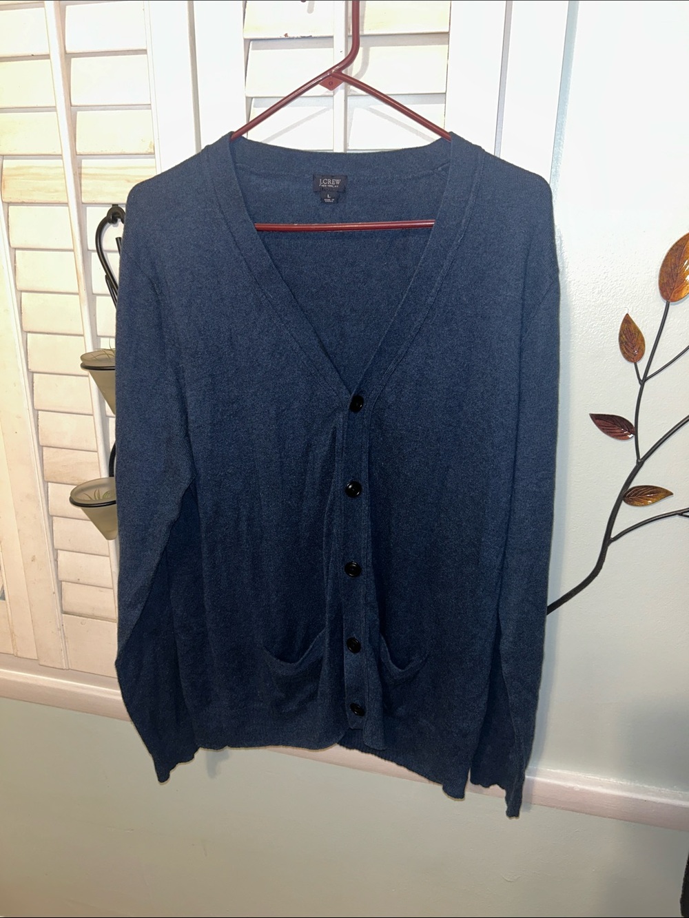 J. Crew Men’s Navy Blue V-Neck Button Cardigan
